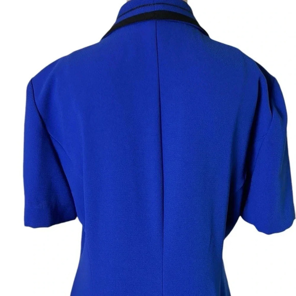 Vintage dress,Blue coat dress,midi,double breasted,embroidered, 80s, flattering - Picture 6 of 13